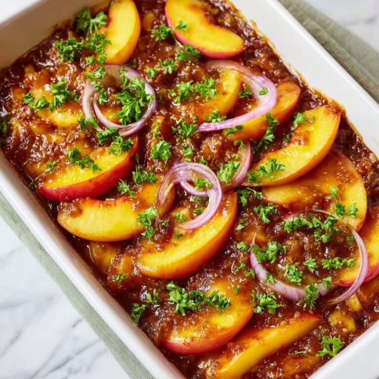 Roasted Peach BBQ Chicken Bake Recipe