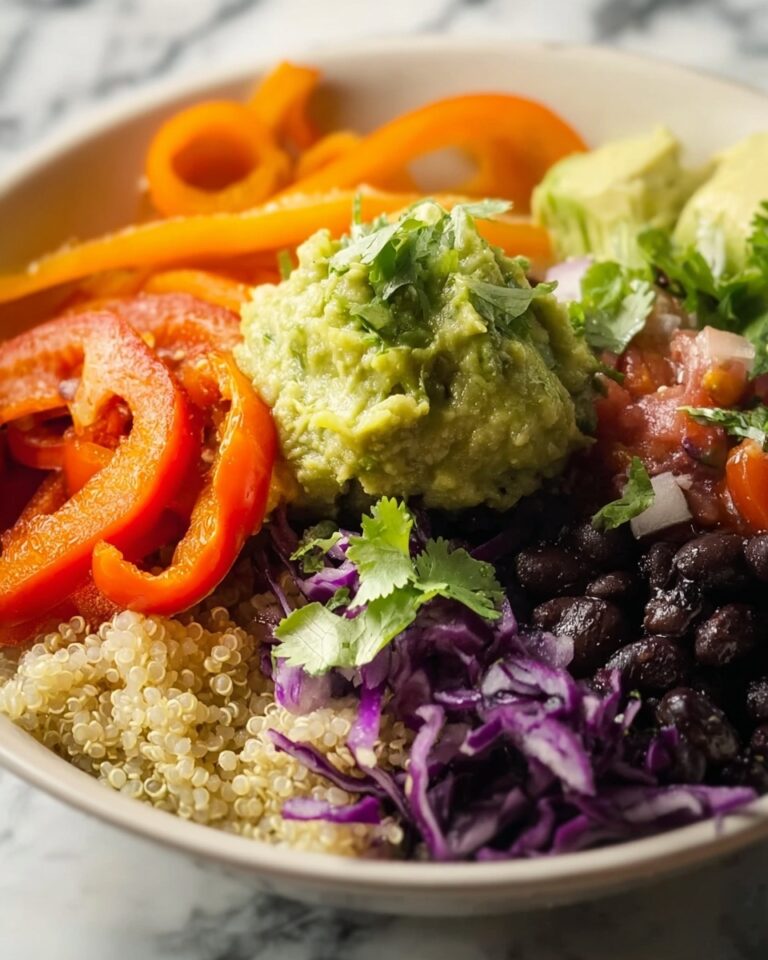 Black Bean & Quinoa Bowl with Guacamole and Veggies Recipe