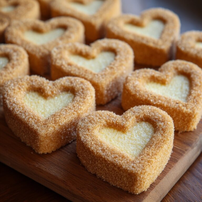 French Toast Churro Bites in Heart Shapes Recipe