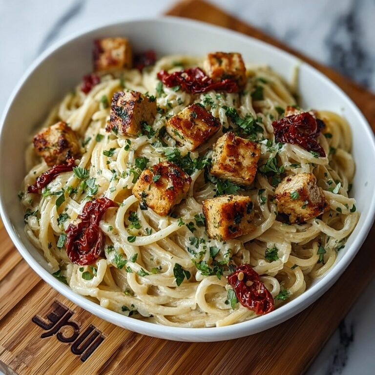 Indulgent Tuscan Garlic Chicken Bites & Sun-Dried Tomato Cajun Alfredo Pasta Recipe