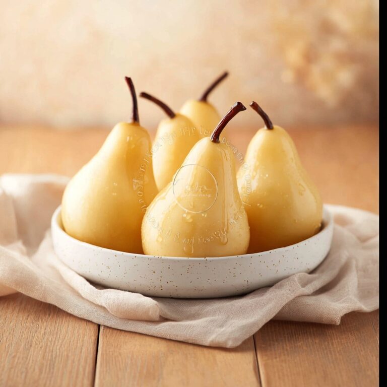 Poached Pears in White Wine with Maple Syrup and Spices Recipe