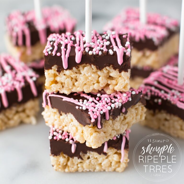 Chocolate Dipped Rice Krispie Treat Pops with Colorful Sprinkles Recipe